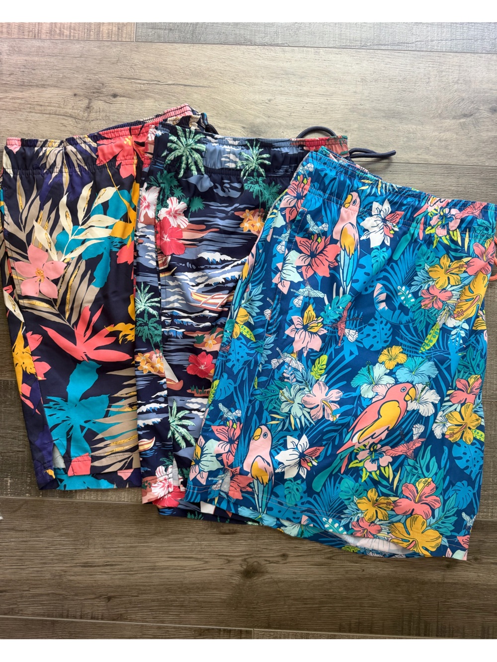 George Tropical Floral Swim Shorts in Blue, Pink, Yellow